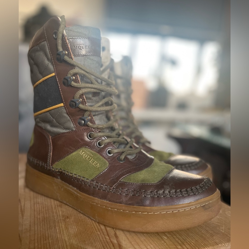 Alexander McQueen X Puma Joust boot green brown size 9 - Picture 3 of 16